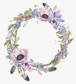 Flowery Flower Round Border Cartoon Transparent Material - Flower Round Png #1367195