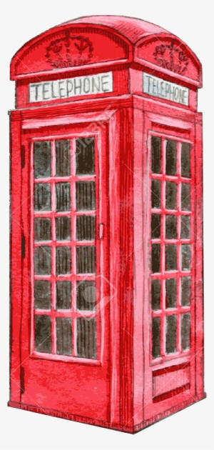 Phonebox1 - Red Telephone Booth Drawing #1367239