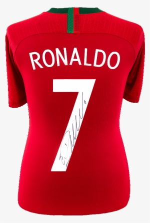 Maillot Domicile Portugal 2018 Dédicacé Par <b>cristiano - Portugal Shirt Ronaldo #1368837