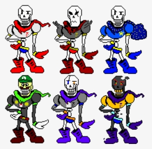 Papyrus Battle Sprites - Error Papyrus Pixel Art #1369044