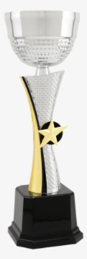 11 3 4 Silver Gold Textured Metal Cup Trophy - Silver #1369890