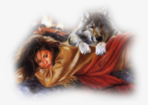 Native Wolf Girl - Wolf Native Png #1370254