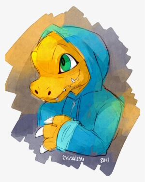 “ Agumon In A Hoodie A Tamersona Doodle For A Friend - Cartoon #1370439