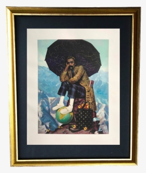 Vintage Gold Frame Gucci Celestial Man & Globe Portrait #1370442