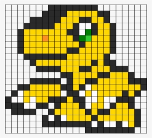Agumon Perler Bead Pattern / Bead Sprite - Digimon Pixel Art Agumon #1370705