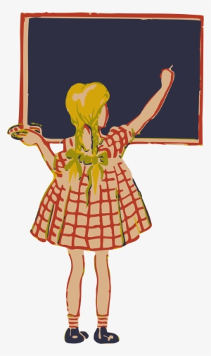 This Free Icons Png Design Of Girl And Blackboard #1370837