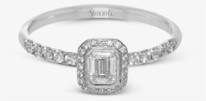 Romantic Petite Emerald Halo Ring #1373914