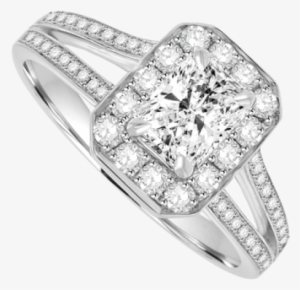 15ct Radiant Classic Style Ring W/two 1.50ct Triangular #1374616