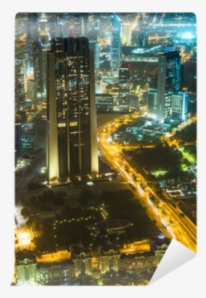 Dubai Downtown Night Scene With City Lights, Wall Mural - Burj Khalifa #1375286