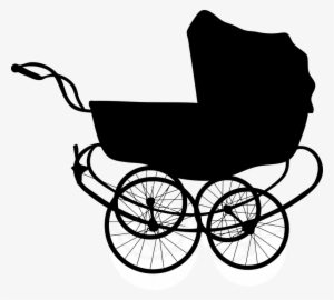 Blue Baby Carriage Clipart Silhouette - Baby Carriage Clipart Transparent Background #1375954