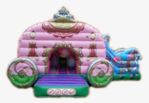Royal Princess Carriage Combined Bouncy Castle & Slide - Inflatable Castle #1376222