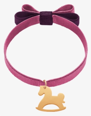 Bracelet With A Gold Plated Rocking Horse On A Grape - Cheval À Bascule Cristal #1376485
