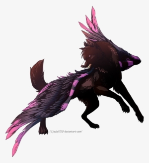 Pcm Witacha On Deviantart Animal Art Png Demon Wings - Black And Purple Winged Wolf #1376652
