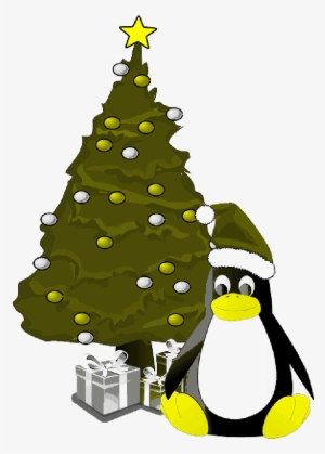 Mb Image/png - Penguin And Christmas Tree Ornament (round) #1378855