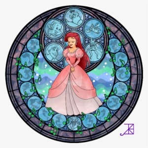 Ariel S Stained Glass Window By Akili Amethyst-d3j2gx8 - Beauty And The Beast Circle #1380876