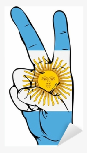 Vinilo Pixerstick Signo De La Paz De La Bandera Argentina - Flag Of Argentina #1381270