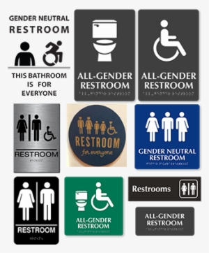 Examples Of Gender-neutral Bathroom Signs - Restroom Sign #1383853