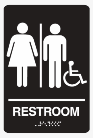 Handicap Accessible Unisex Bathroom Braille Sign - Restroom Signs #1383892
