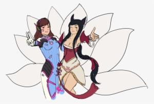 Dva Drawing Ahri - Cartoon #1384183