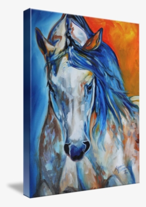 "royalty Equine Abstract" By Marcia Baldwin - Marcia Baldwin Blue Horse Paintings #1385630