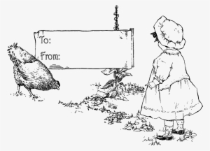 Digital Girl Gift Tag Design Downloads - Line Art #1386914