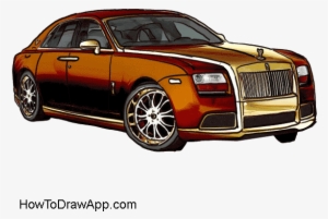 How To Draw A Rolls Royce Step By Step - Rolls Royce Car Drawing #1387184