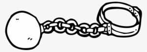 Clip Art Black And White Stock Ball And Cartoon Clip - Ball And Chain Clipart White #1387496