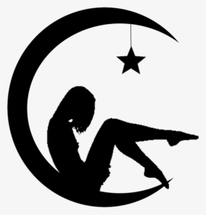 Girl Moon Star Silhouette By Viktoria Lyn - Fairy Silhouette Psd #1387500