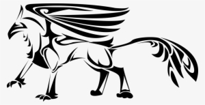 Drawing Tribals Griffin - Clipart Black And White Tribal Griffin #1387738