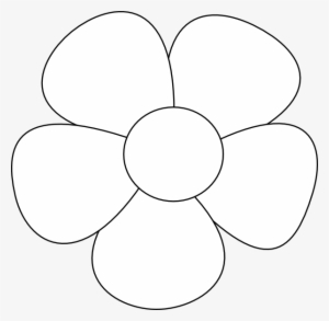 Free Black And White Sunflower Clipart Image - Five Petals Flower ...