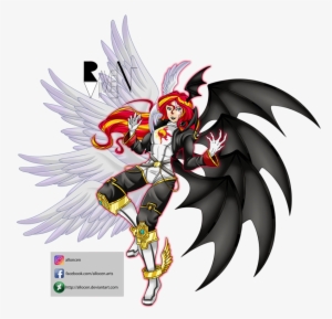 Allocen, Crossover, Demon, Digimon, Equestria Girls, - Angel And Demon Fusion #1388657