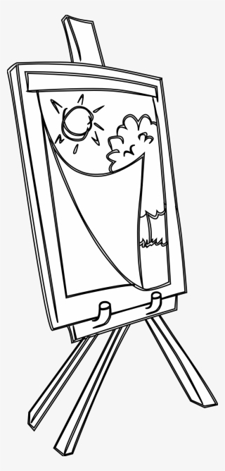 Drawing Easels White - Clipart Black And White Easel #1389007