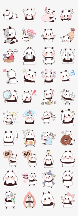 Line Sticker Panda Character - Panda Line Sticker #1389704