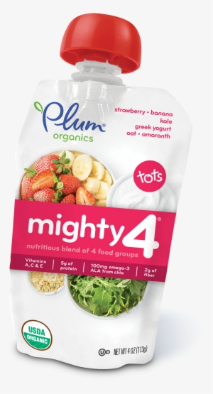 Strawberry•banana, Kale, Greek Yogurt, Oat•amaranth - Plum Organics Mighty 4 #1389957