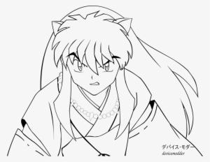Line Drawing Inuyasha By Devicemodder On Deviantart - Inuyasha Drawing #1391619