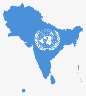 Flag Map Of South-west Asia - Seven Countries Of South Asia #1392245