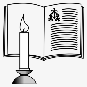 Bible Religious Text Religion Candle Computer Icons - Bible With Candle Clipart #1392788