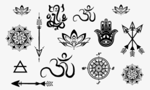 Yoga Minis Temporary Tattoo Set - Yoga Tattoo #1394344