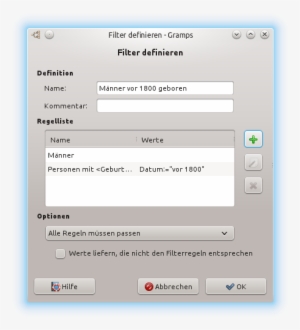 Define Filter Dialog Custom Filters Example 41 De - Gramps #1394731