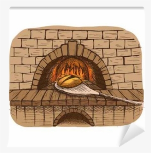 Watercolor Fresh Loaf Of Bread And A Bread Oven In - Bread Oven Vector #1394982