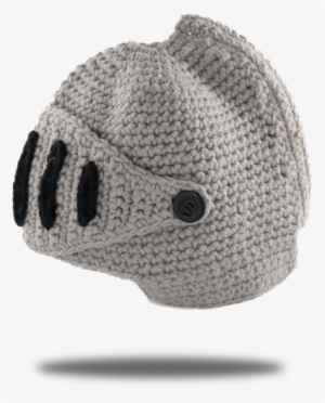 A Gray Beanie That Looks Like A Knight's Helmet - Hat #1395549