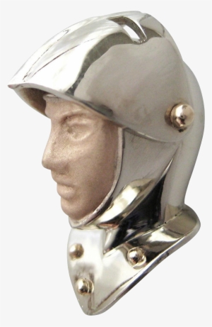 Gold & Enamel Knight Helmet Pendant By Gandsco On Ruby - Hard Hat #1396077