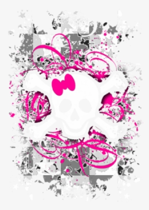Splatter Girly Skull - Girly Skull Png #1396211