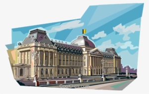 Royal Palace Brussels, Belgium Royalty Free Vector - Royal Palace Clipart #1396752