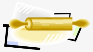 Vector Illustration Of Rolling Pin Rolls And Flattens - Illustration #1397015