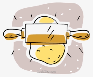 Rolling Pin With Dough Royalty Free Vector Clip Art - Rolo De Massa Vetor Png #1397489