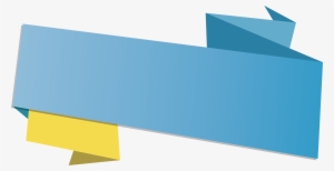 Blue Origami Ribbon Title Box 4170*2149 Transprent - Vector Blue Title Png #1397643