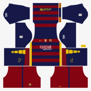 Kit Barcelona Dls16 Uniforme Casa 15 - Dream League Soccer 2018 Kits #1399233