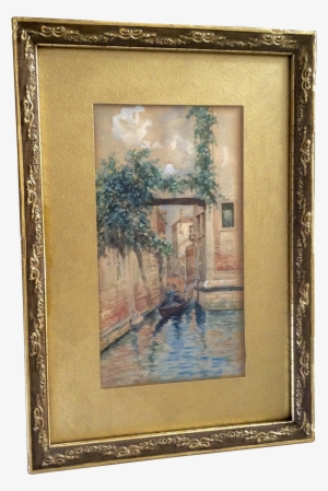C Millard, Watercolor Painting Of Venice Canal 19th - Watercolor Painting #140722