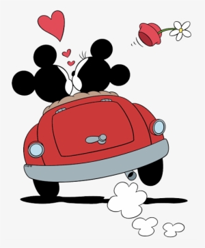 Disney Clipart Valentines Day - Mickey And Minnie Car #141112